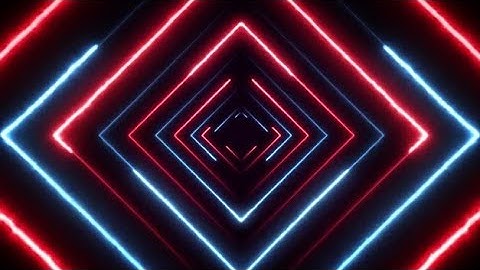 Abstract Digital retro glowing Neon Polygon Squares Red&Blue lines 4K animated background loop video