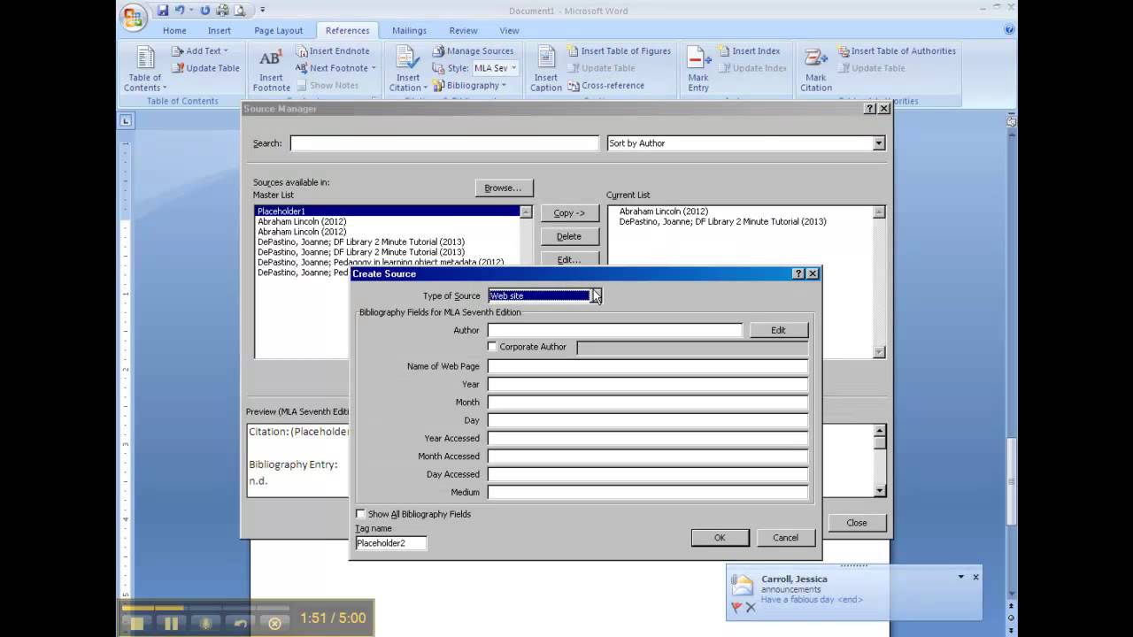 Bibliography example picture