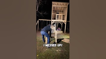 I messed up building this on the tree house... #diy #playhouse #treehouse #slide #thelifeofthezigs