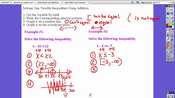 6.1 Solving Inequalities Using Addition & Subtraction