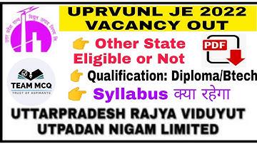 UPRVUNL JE VACANCY OUT|UPRVUNL JE PREVIOUS YEAR PAPER|UPRVUNL JE ELIGIBILITY CRITERIA|UPRVUNL JE2022