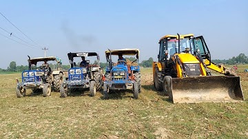 New Jcb Backhoe Machine Soil Load Tractors New Swaraj 744 Plus 834 Plus 724 Sonalika Tractors | Jcb