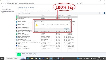 Fix-You do not have sufficient access to uninstall program. Please contact your system administrator