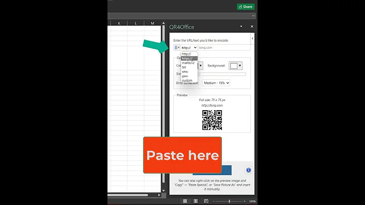 QR code generator in Excel -  Excel Tips and Tricks #shorts