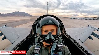Incredible! US Female F-16 Pilot Takes Off • Miss America Flight • 2nd Lt. Madison Marsh