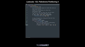 Leetcode 132. Palindrome Partitioning II in Python | Python Leetcode | Python Coding Tutorial | ASMR