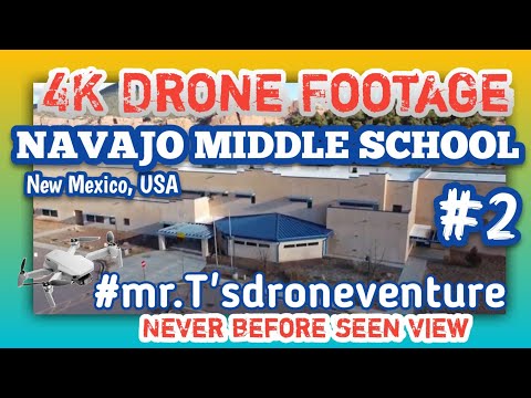 4k Drone Footage of Navajo Middle School, Navajo New Mexico, USA #2