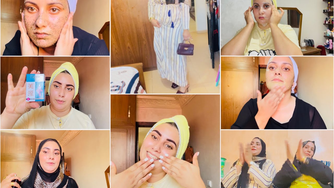روتين عناية البشرة🧖‍♀️قبل أي مناسبة عندي🥰جمعي الوقفة ومتفلتيش هاد العناية قبل العيد باش تكوني بلارة💯