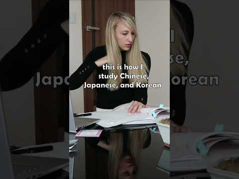 How I Study Multiple Languages Together: Chinese, Japanese, and Korean #shorts