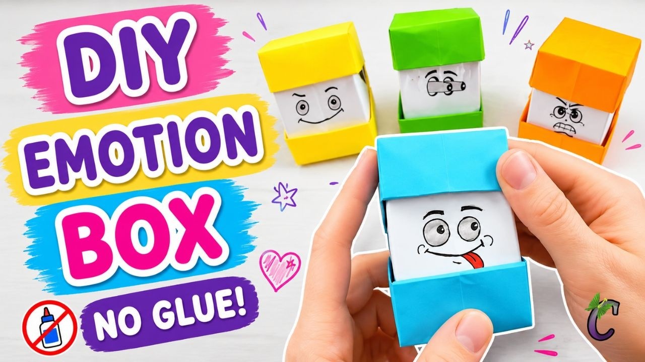 DIY Emotion Box 😊😢😲 | No Glue Paper Craft - YouTube