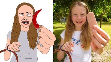 Nastya helps people and shows a good example of behavior drawing meme | like nastya