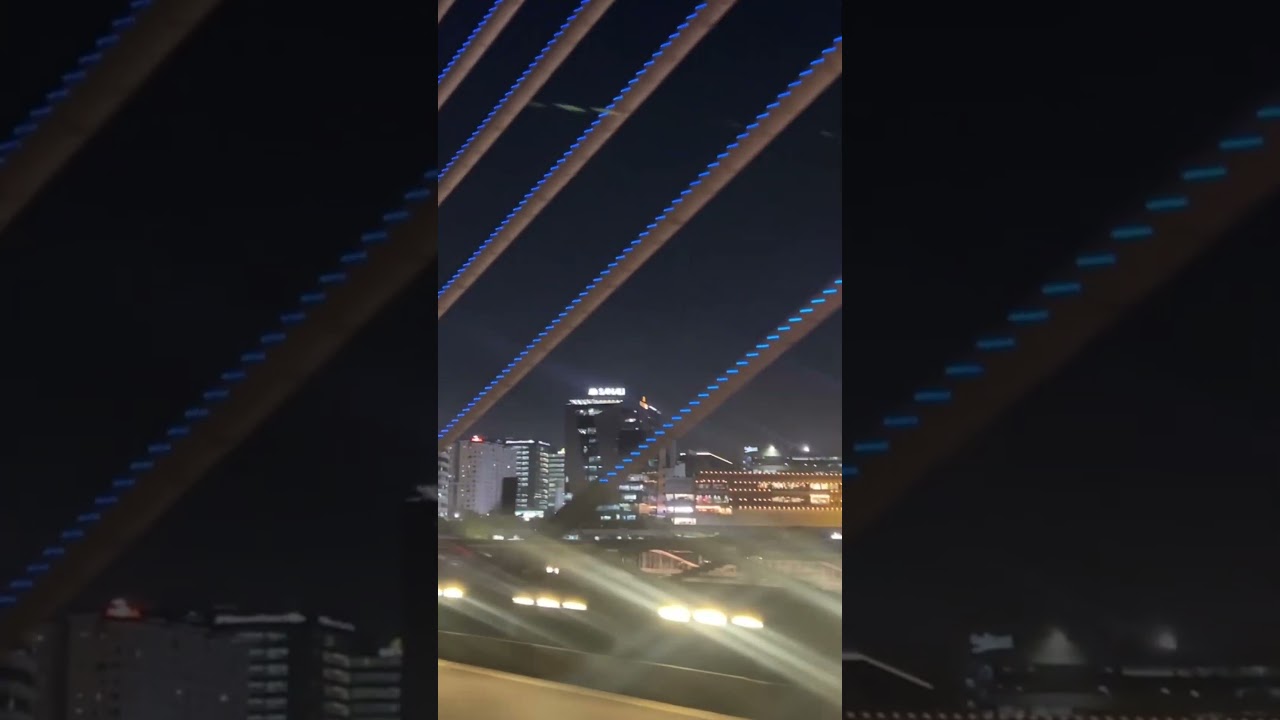 Hyderabad Cable Bridge Night View 🌉✨ | City Lights | 