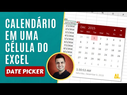 Vídeo: Como insiro uma lista suspensa de calendário do selecionador de data no Excel?