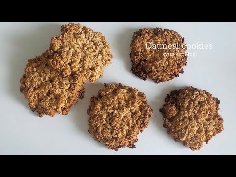材料2つ！食べても太らない？！簡単ザクザクのオートミールクッキー作り方 Oatmeal cookies 오트밀 쿠키