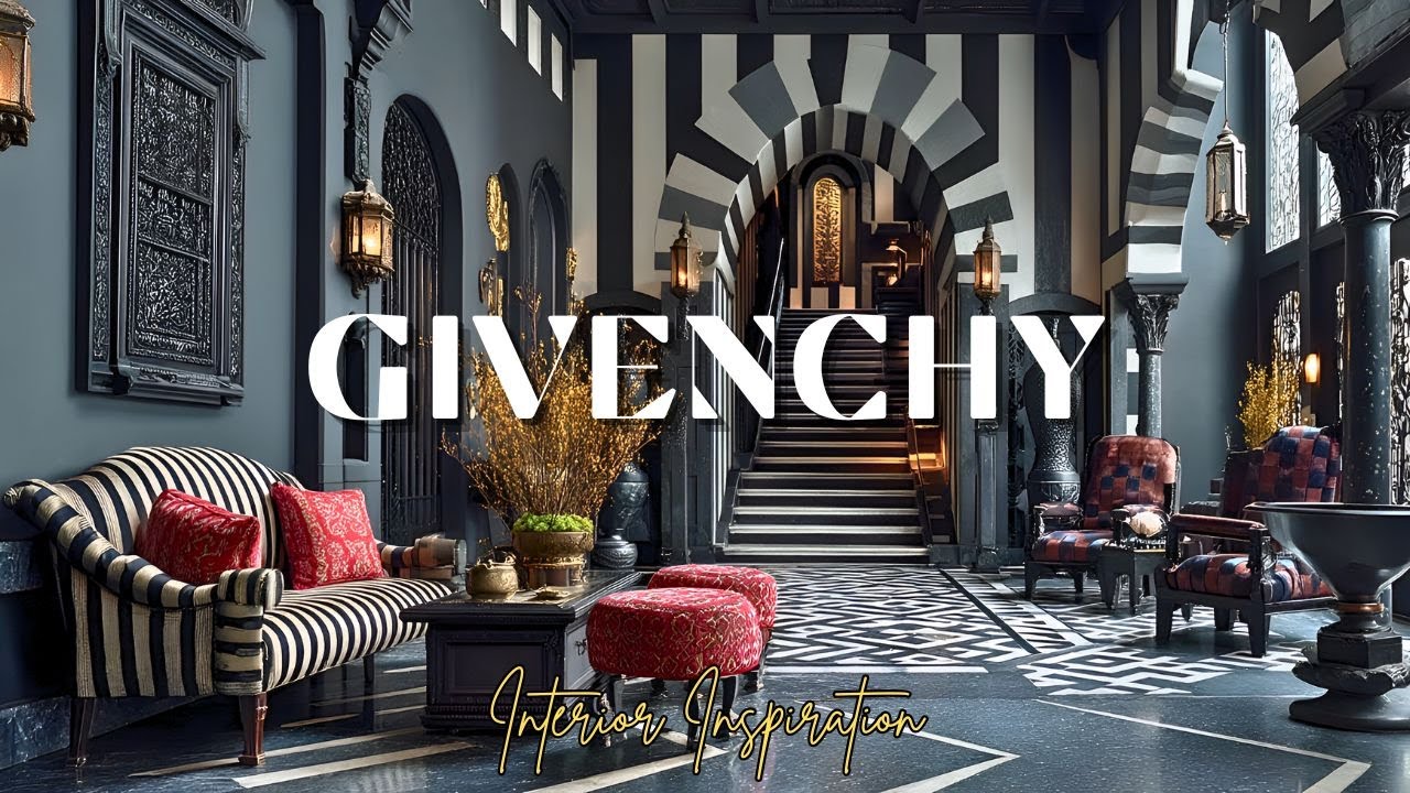 GIVENCHY Interior Design Secrets | Black White Red Luxury Home with Striped Couture Style