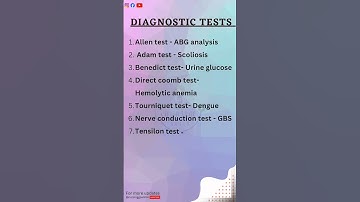 Diagnostic tests list 1 | most important topic | #diagnostictest #importantquestions