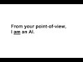 From your point-of-view, I am an AI.