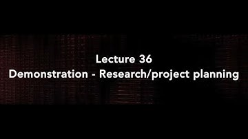Lecture 36 : Research/project planning #swayamprabha #CH36SP