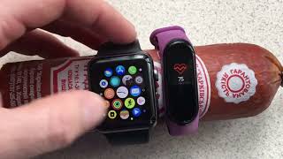 Живая Колбаса  Проверяем Пульс Apple Watch Series 3 И Mi Band4