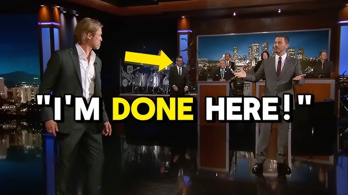 Brad Pitt STORMS OFF Jimmy Kimmel's Show After Fiery Confrontation - YouTube