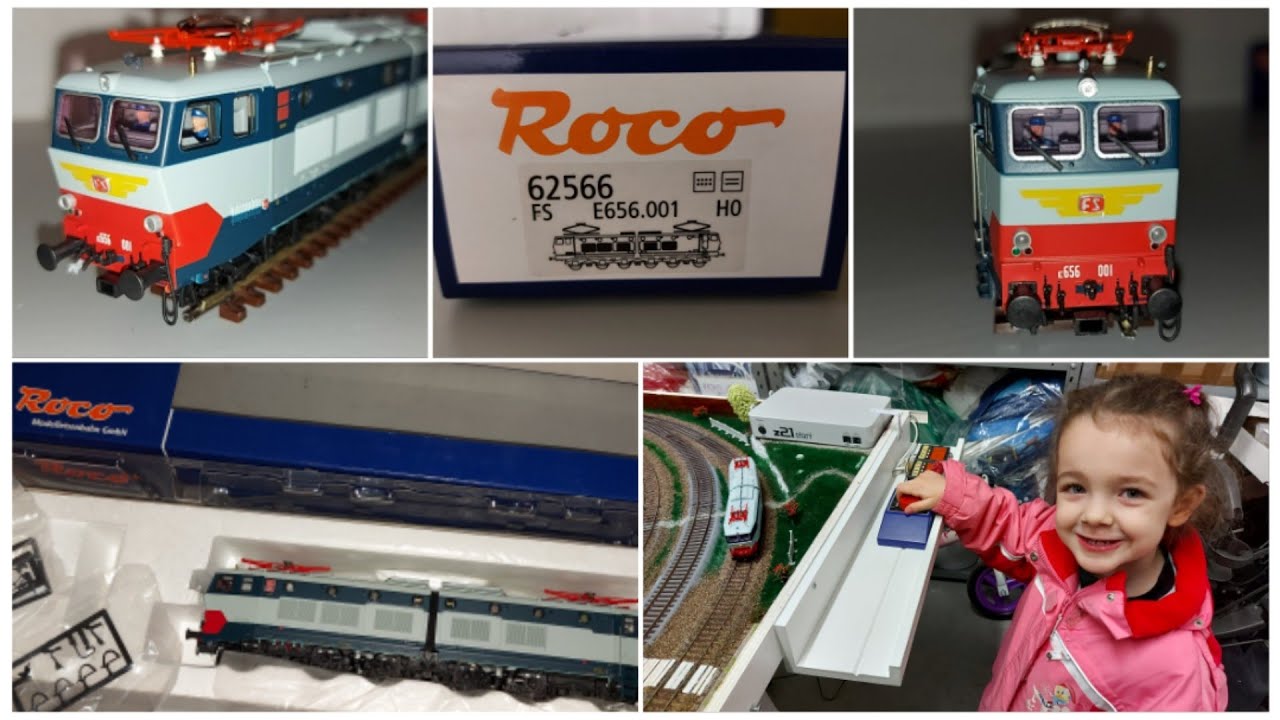 Una super macchinista per una super Locomotiva  "E 656.001" Fs in H0 by Roco 62566 Unboxing
