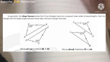 GRADE 8: HINGE THEOREM and CONVERSE OF HINGE THEOREM