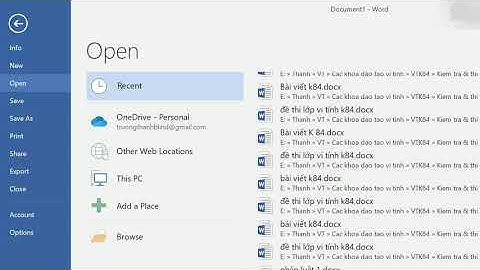 hướng dẫn lấy lại file, văn bản word chưa kịp lưu