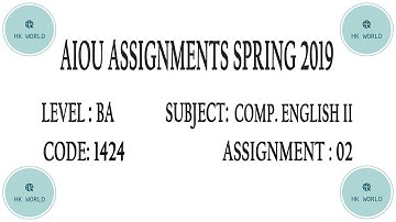 AIOU BA 1424 Part 2 Solved Assignment Spring 2019