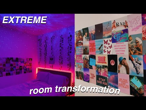 EXTREME ROOM MAKEOVER + TRANSFORMATION *aesthetic vsco/pinterest inspired bedroom