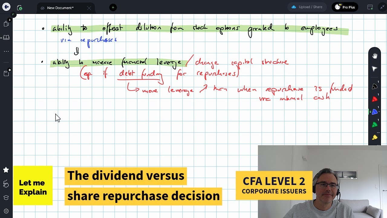 The dividend versus share repurchase decision (for the CFA Level 2 exam ...