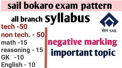sail bokaro steel plant exam pattern and syllabus |octt | actt | important topics