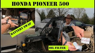 HONDA PIONEER 500 UTV BATTERY, OIL & OIL FILTER CHANGE by  Papaw's Place 442 views 4 weeks ago 34 minutes