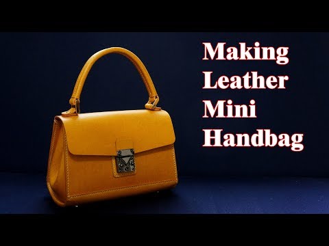 19 [가죽공예] 미니 핸드백 만들기 Ver2 / [Leather Craft] Making mini handbag Ver2 / Free Pattern