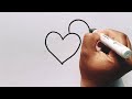 Two Parrots In Love By Using Heart | How To Draw Two Birds In Love By Using Heart | Draw Love Birds