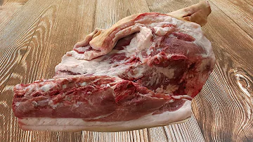 Разделка мяса задней свиной ноги на части