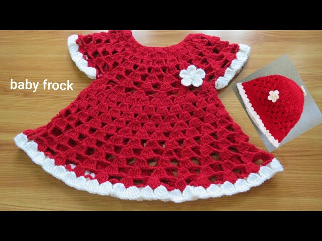 Baby frock crochet frock design woolen frock crosia ke design 312by  Santosh All Art   YouTube