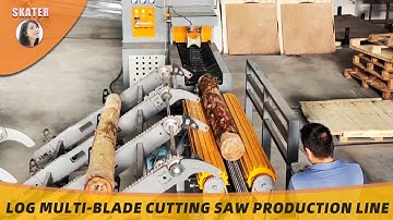 Log multi blade cutting saw production line