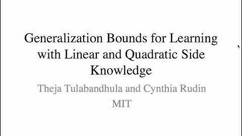 Machine learning: Generalization bounds with linear and quadratic constraints