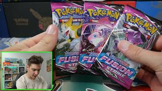 Opening a fusion strike Pokémon blister pack!
