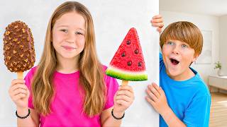 Nastya's friends are making healthy ice cream