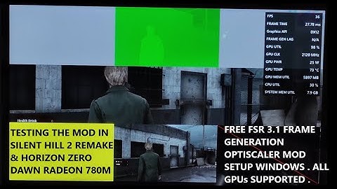 FREE FSR 3.1.1 Frame Gen Mod Optiscaler Windows Setup AMD GPU Silent Hill 2 & Horizon Zero Dawn Test