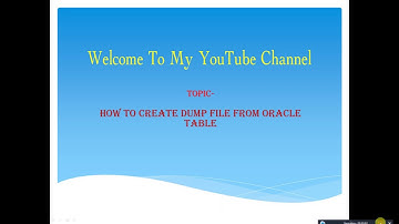 Create Dump file Of Oracle Table from Oracle Database