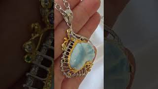 WhatsApp +79038171153 💎Кулон Ларимар,изумруды, танзаниты, топазы 5 см Длина цепочки 44 см Цена 28000