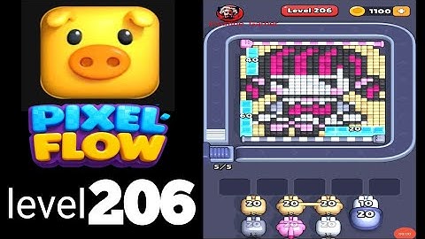 Pixel Flow level 206 very hard Walkthrough Solution