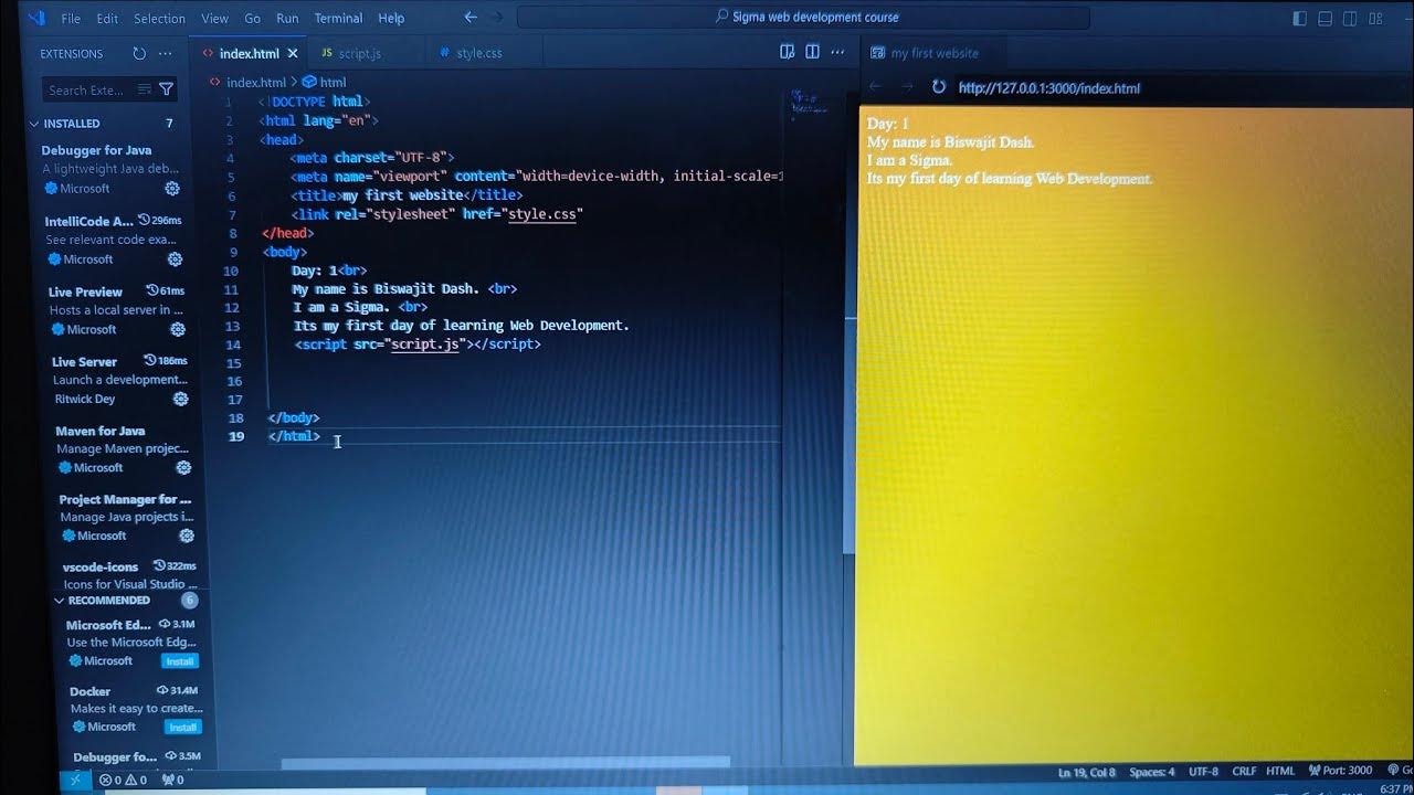 How create a web page using HTML, CSS and JavaScript || #WebDevelopment ...