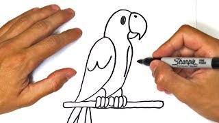 How to draw a Parrot for kids | Parrot Easy Draw Tutorial