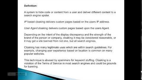 Black Hat SEO – Cloaking Video