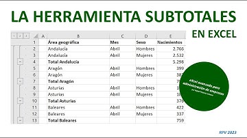 La herramienta SUBTOTALES de Excel