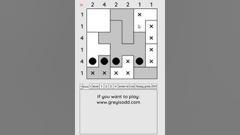 Grey is Odd - Today grids. Solution level 3 6X6 dated 04-20-2024 #logicpuzzles #logicgames  #games