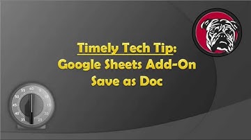 Save As Doc - Google Sheets Add-On